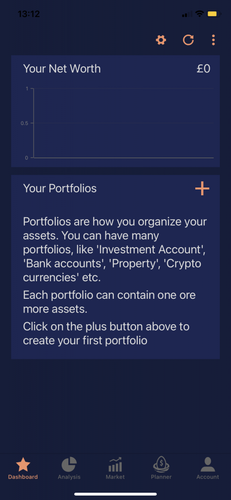 An image of the original home page of the app